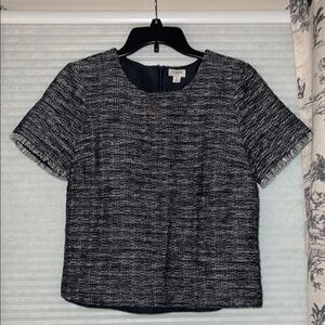 Jcrew Black and Gray Textured Blouse